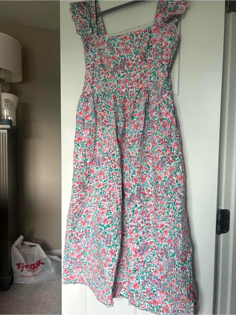 J.Crew midi floral dress with ruffle sleeves cottagecore - Picture 4 of 12